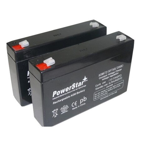 Powerstar PowerStar AGM672-2Pack-01 RBC18 - UB670 6V 7Ah SLA Battery F1 Terminal - 3 Year Warranty; 2 Pack AGM672-2Pack-01